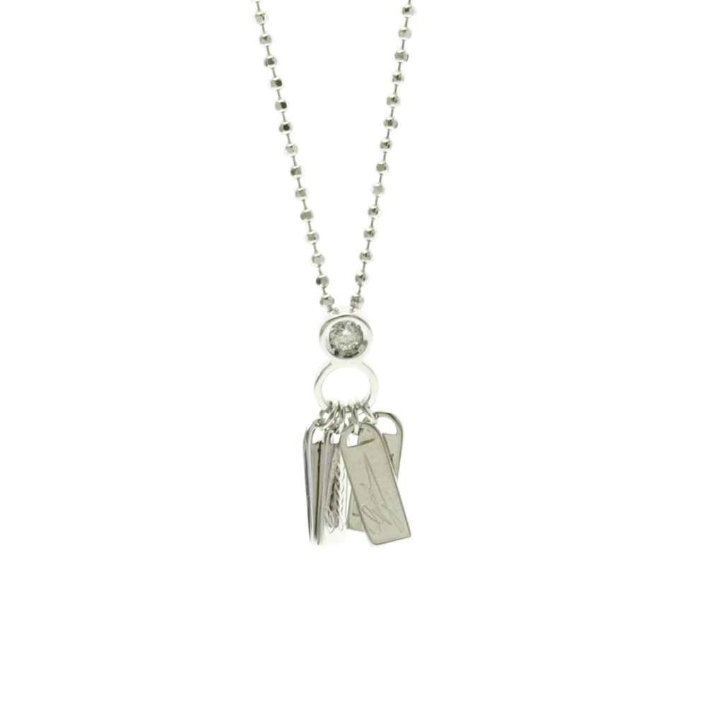 GUCCI 18k Silver Diamond Necklace